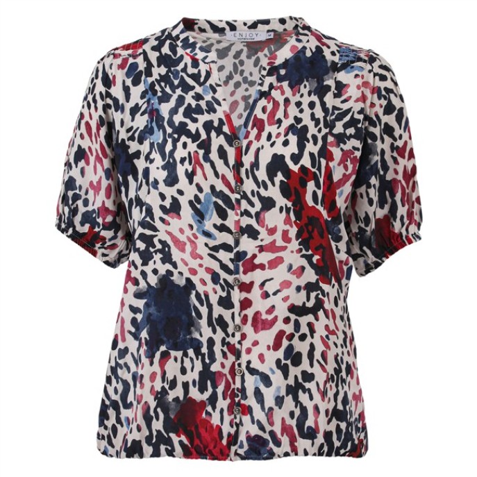 Enjoy blouse dierenprint 884010 Rood 